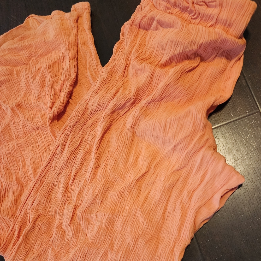Orange Crinkle Pants